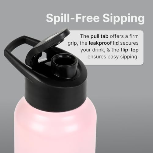 Image of CULT Stainless Steel Water Bottle 1 Litre with Sports Cap - Durable, Leakproof, Rust-Resistant, Easy to Clean, Lightweight & Portable - Ideal for Gym, Office, Travel & Outdoor Pink