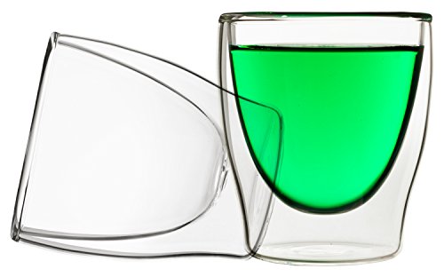 DUOS® Espressotassen Glas 4x80ml, Doppelwandige Gläser Latte Macchiato, Doppelwandige Kaffeegläser, Teegläser, Cappuccino Gläser, Eiskaffee Thermogläser doppelwandig, Latte Macchiato
