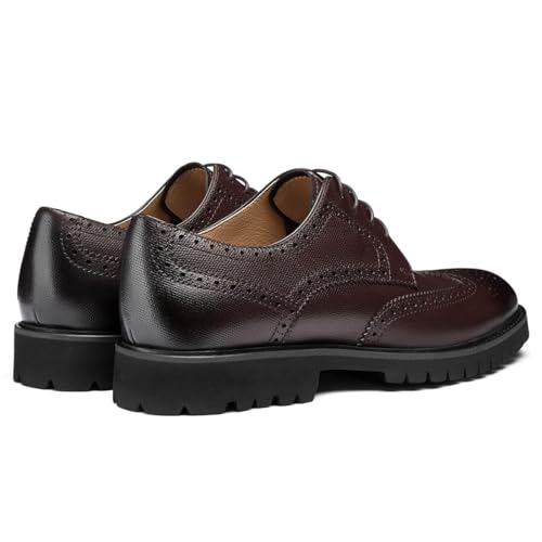 Image of Men's Dress Shoes Wingtip Genuine Cowhide Leather Oxfords with Brogue Derby Shoes for Wedding, Business, Fomal Occasions