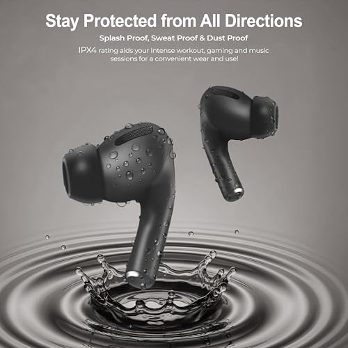 Image of Wireless Earbuds, Bluetooth V5.4, Hi-Res Audio, IPX4 Water Splash Proof, 20+ Hours Playtime, 10mm Dynamic Driver
