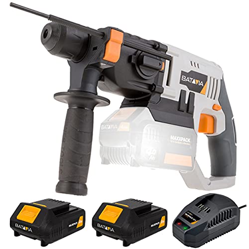 Batavia 7062511 Akku-Bohrhammer 18V Lithium-Ion (Bohrmaschine, 0,8 Joule Schlagkraft, SDS Plus Aufnahme, Inkl. 7…