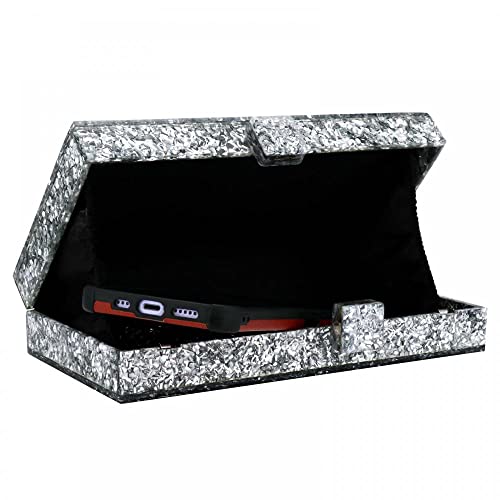 Image of Gets Acrylic Purses and Handbags for Women Multicolor Perspex Geometric Patterns Box Clutch Banquet Evening Crossbody Handbag