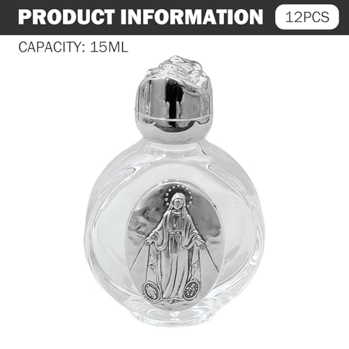Botellas vacías multiusos para iglesia y recuerdos de bautismo católico con tapa 6