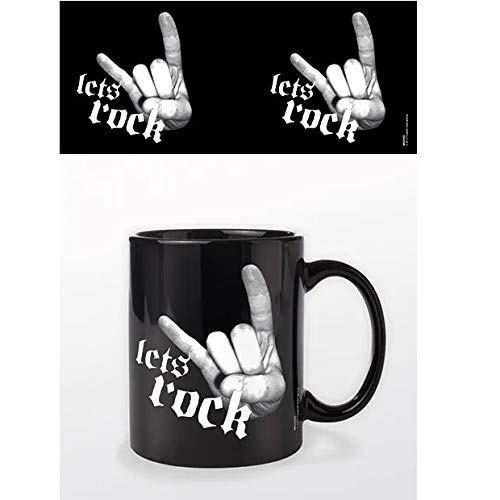 Pyramid InternationalLets Rock schwarz Keramik-Tasse in Geschenkbox, Weiß