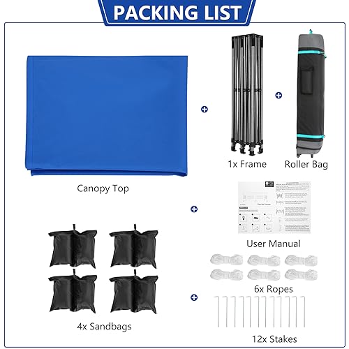 Image of COBIZI 10x20 Heavy Duty Pop Up Canopy Tent with 6 Sidewalls, Uranus