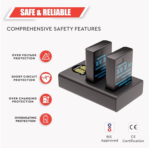 Image of WELBORN EN-EL14 Dual Battery and Charger Combo Pack Compatible with Nikon Digital Camera D5600 D3500 D3400 D3100 D3200 D3300 D5100 D5200 D5300 D5500, Coolpix P7000 P7100 P7200 P7700 P7800