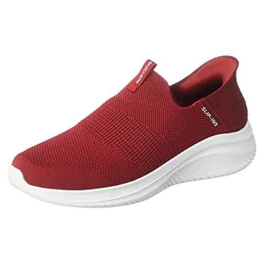Skechers Ultra Flex 3.0 Smooth Step, Zapatillas Hombre, Burgundy Knit Trim, 40 EU