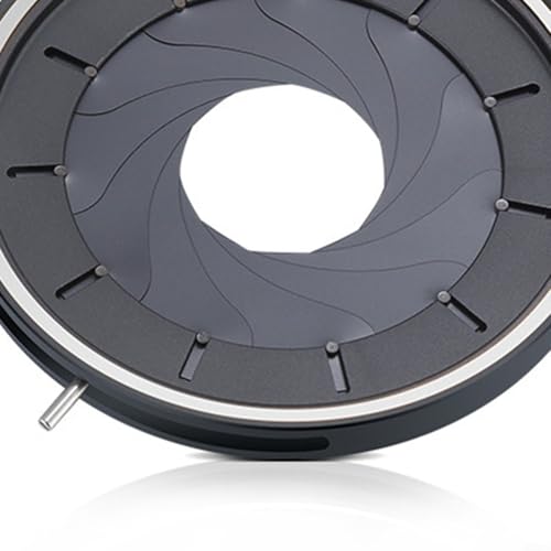 Diafragma de apertura de iris regulable para solucionar el exceso de luz en microscopía 4