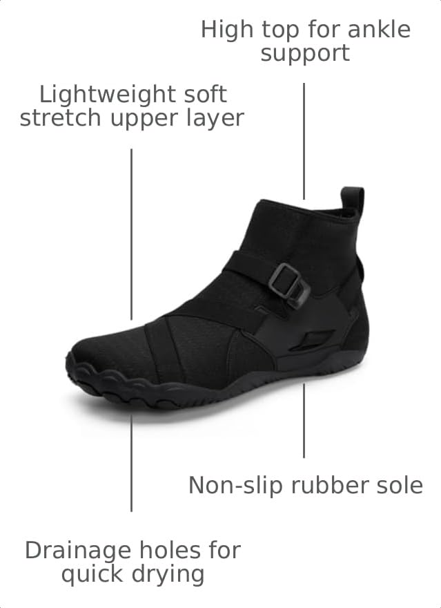 Image of UMANPOO Men Water Shoes Women Barefoot Slip on Sneakers Swim Aqua Beach Running Walking Hiking Cycling Non Slip High Top