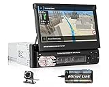 🚗 1 Din Autoradio mit Bildschirm: 184 (L) * 62 (H) * 158 (B) mm, 7 zoll faltbarer kapazitiver touchscreen mit USB / Aux-in / SD-Kartenanschluss. Fortschrittliche schnittstellen im fensterstil, passend für alle universellen autos. Dieses autoradio mit hochwertigem stereo-audio ermöglicht einen einfacheren zugriff auf high-fidelity-audio