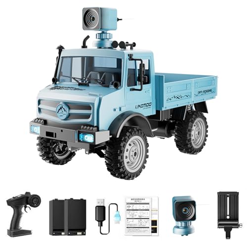 Kodbiby RC Truck, 1/16 Scale 2.4GHz RC Off-Road Car with Camera 720P 20km/h High Speed Full Scale Climbing Car Rear Drive, Phone Dual-Mode Remote Control