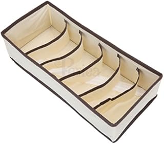 Periea Katrina Drawer Organisers - Boxes in 3 Sizes for Organising Bedroom Drawers - Individual Organisers or Packs (Black with White Piping, x2 24 Cell + x1 7 Cell + x3 6 Cell)