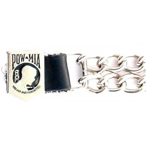 Bikers Shield 'POW' Design Vest Extender with Double Chain