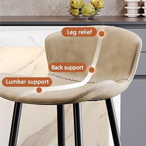 Tabourets de bar hauts chic en simili cuir gris durable XJBTBA