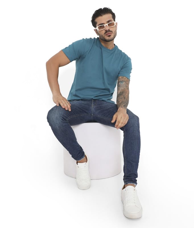 Image of Rivolta Men's Solid Regular Fit T-Shirt
