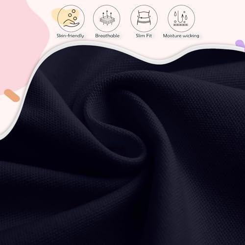 Image of 4 Pack Cotton Girls Polo Shirt Slim Fit for School Uniform Kids Youth Tops