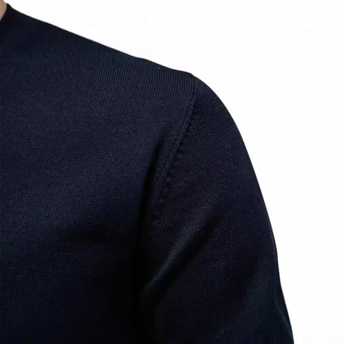 Men's Autumn Winter Trendy Solid Color V-Neck Cotton Sweater4