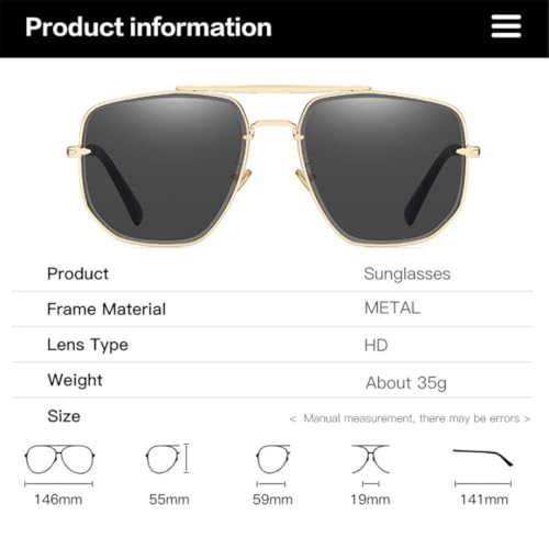 Lunettes de soleil polarisées hommes de qualité en métal chic anti-UV