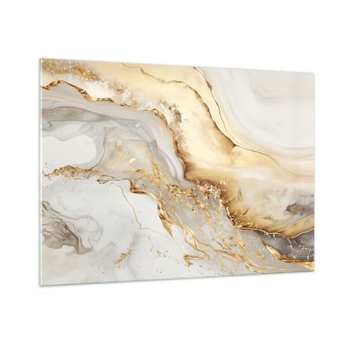 Moderne Impression sur Verre 100x70cm Image Tableau en Verre Decoration Murale Marbre Charme Élégant Grand Tableaux Decoratifs Muraux Chambre Cuisine...