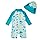 upandfast Baby Swimwear mit Sonnenhut UPF 50+ Badebekleidung für Baby(12-18 Monate,Blau Tiere)