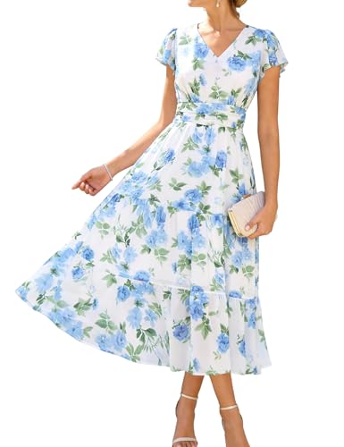 Robe d'été pour femme longue et fleurie idéale pour invitée de mariage