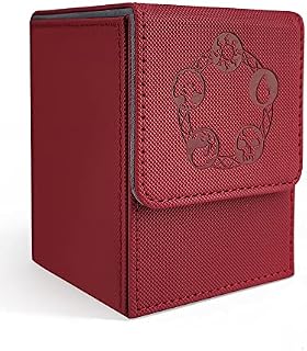 HSYKING Deck Box for MTG Cards with 100 Pcs Card Sleeves, Commander Card Deck Box Fits 100+ Single Sleeved Cards, PU Leather Strong Magnet Card Deck Case for TCG CCG (Turquoise)