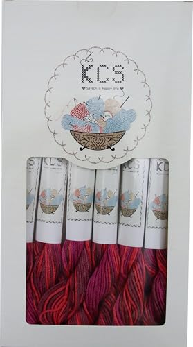 Image of KCS Big skeins of 25 Meters Size 25 Color Variegated Cross Stitch Stranded Threads,6 skeins,4210