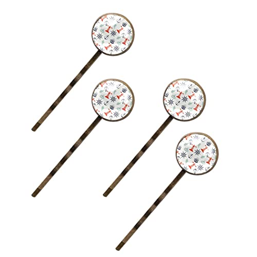 Épingles à cheveux élégantes faites main avec motifs de phare et poisson