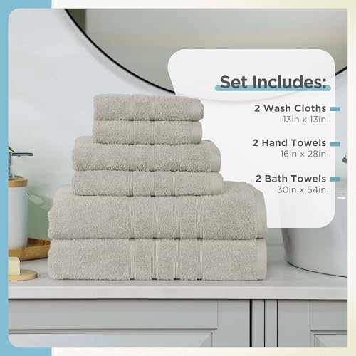 Martex 6-Piece Towel Set – Ultimate Performance – 100% Cotton – 2 Bath Towels – 2 Hand Towels – 2 Wash Cloths – Versatile – Low-Linting – Supersoft & Absorbent Bathroom Set – Easy Care – New Sand by Martex - Image 3