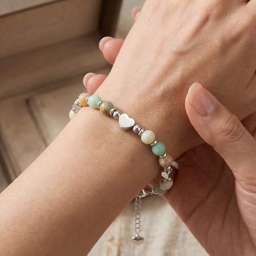 Image of Graduation & Back to School Gifts for Girls, Natural Stone Beaded Bracelet with Inspirational Quote Card, Jewelry for Daughter Granddaughter Niece Student