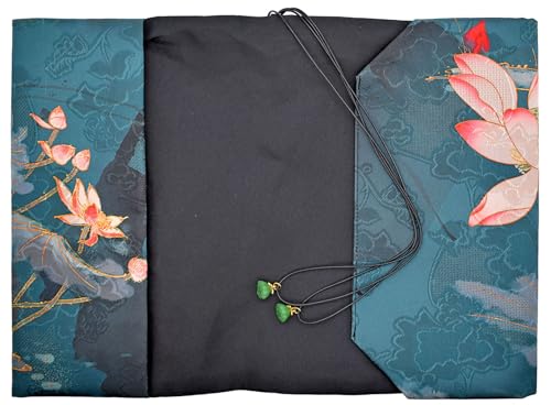 BLBMH 5.5x8.5 Book Cover for Paperbacks Women Bible Cover Protector Adjustable Fabric Book Jacket Softcover Book Novels Notebook Book Lovers Christmas Gifts - Lotus 8.5in