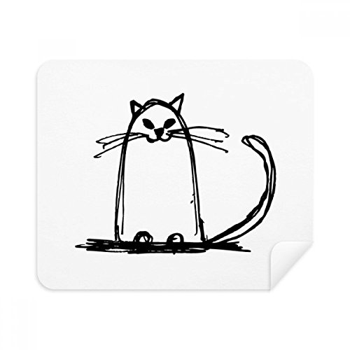 Ligne Téléphone écran Cleaner essuie-glaces Chat Souriant et chiffon optique en daim microfibre