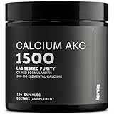 Toniiq 1500mg Ultra High Purity Ca AKG Supplement - 99%+ Highly Purified and Bioavailable Calcium Alpha-Ketoglutarate - Calcium AKG Longevity Supplement - 120 Ca-AKG Vegetarian Capsules