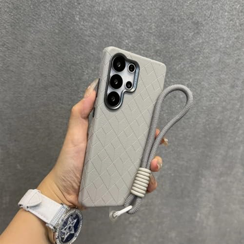Housse cuir Samsung S23 Ultra dragonne idéale pour photos et sorties gris clair