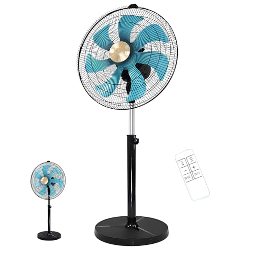DPAOZPO Ventiladores de Pedestal Oscilante, Ventilador de Pie Ajustable, Ventilador Potente 5 Velocidades