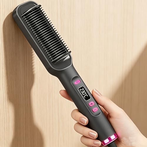 Cepillo alisador de cabello 2 en 1 con 4 niveles de temperatura miniatura 1