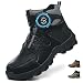 COOU Botas de Seguridad para Hombre Mujer Ligeras Antideslizante Botas de Trabajo con Punta de Acero Zapatos de Seguridad Altos Zapatos de Trabajo Comodo C13/Negro 43