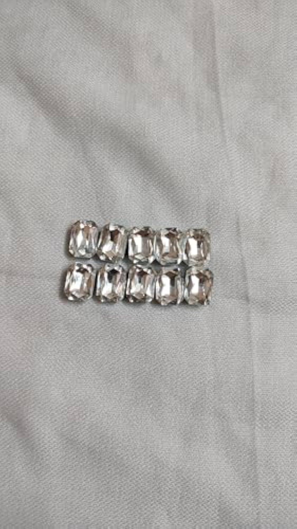 10pc White Crystal Hair Clips Set for Wedding Accessories