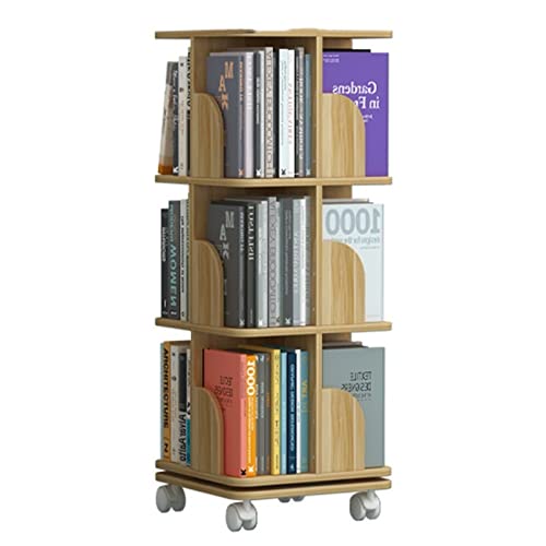 Estantería con ruedas de madera elegante organizador robusto de 3 niveles para despachos 5