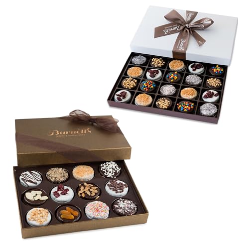 Barnett’s Gourmet Chocolate Cookies Gift Basket Bundle, Christmas Holiday Him & Her Gifts, Prime Unique Corporate Men Women Valentines Mothers Day Basket Ideas