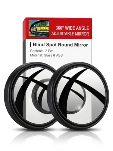 Image of CarWoW Round Blind Spot Mirror For Car ORVM Mirror | 360 degree Adjustable Convex Blind Spot Mirror Suitable For All Cars, Bikes, Trucks (2-pcs)