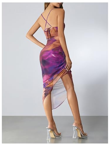 SOLY HUX Women's Tie Dye Cowl Neck Split Hem Bodycon Cami Dress Backless Long Dresses2