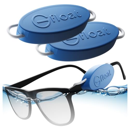 GFLOAT Floating Eyewear Retainer for Sunglasses & Prescription Glasses – Prevents Sinking, Durable Water Sports Float for Swimming, Boating, SUP – 2 Pack Blue