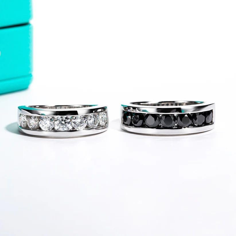DIYA Personalized Wedding Ring for Men Wedding Band Moissanite Engagement Ring for Him Engraved Name S925 Sterling Silver Anniversary for Boyfriend Husband Bridegroom4