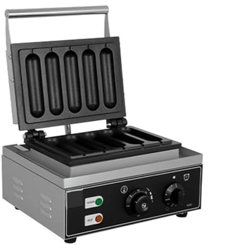 Macchina professionale per waffle e hot dog - Macchina elettrica antiaderente con temperatura regolabile per hot dog e waffle croccanti,