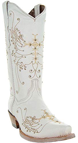 Soto Boots Women's Wedding Cowgirl Boots M50040 (White,10)