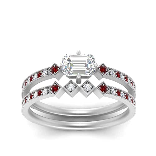 Alliances pavées émeraude en argent sterling à porter pour votre mariage et vos soirées