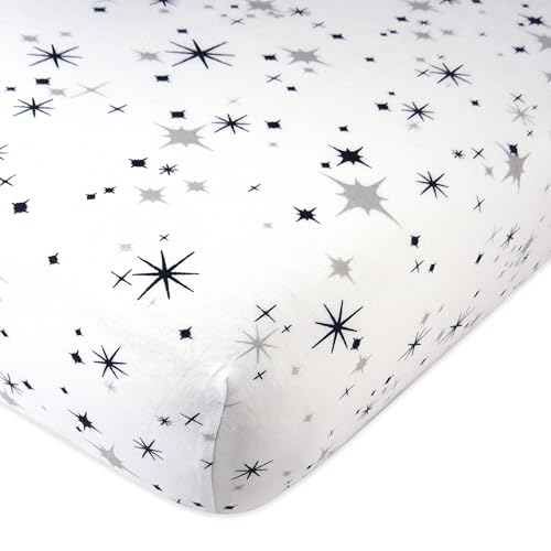 Image of HonestBaby Unisex-Baby Classics Fitted Crib Sheets Set Standard Mattress, 100% Organic Cotton Baby Boys, Girls, Neutral, 1 Pack - Sketchy Floral Pink, One Size
