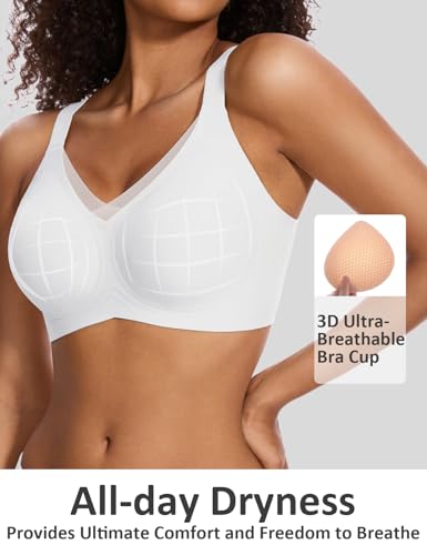 Image of Vinfact Womens V Lace Wireless Seamless Bras No Underwire Comfort Push Up Bras Supportive Full Coverage Bralettes T Shirt Bra