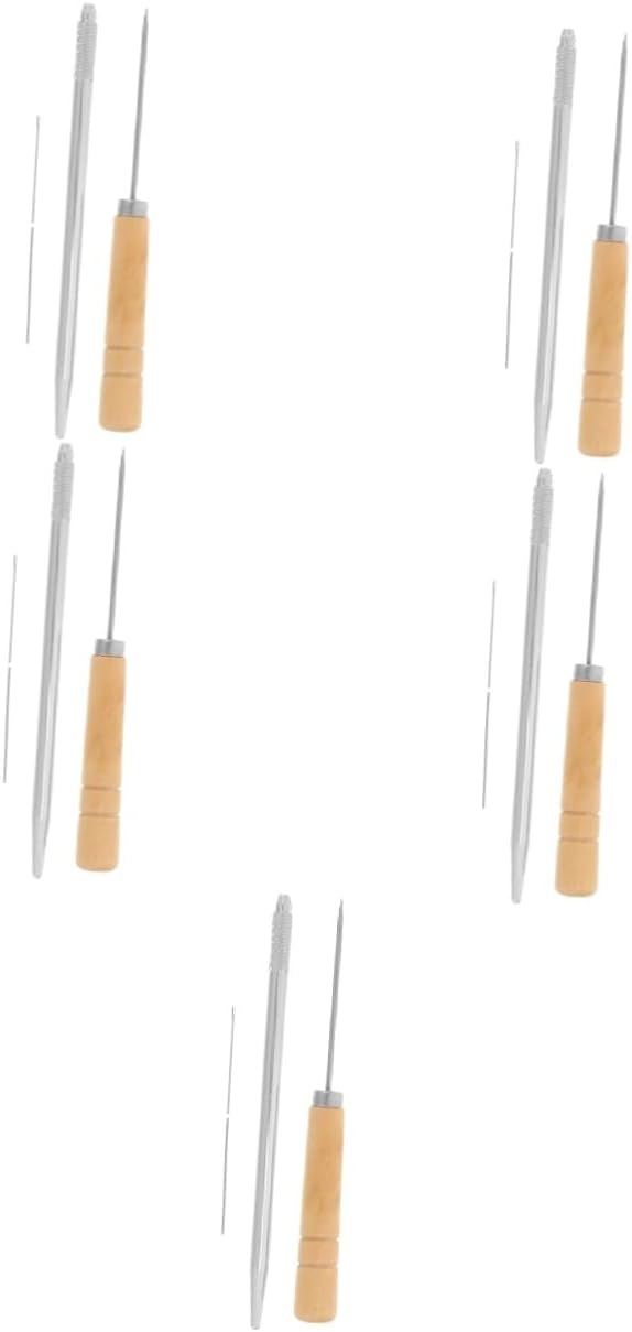 VILLCASE 5sets Doll Hair Rooting Tools Needles Handle Awl for Wig Making Repair for Doll Hair Styling Craft Projects